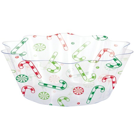 Creative Converting 8" x 3" Christmas Candy Fluted Bowl PK12, 12PK 357337